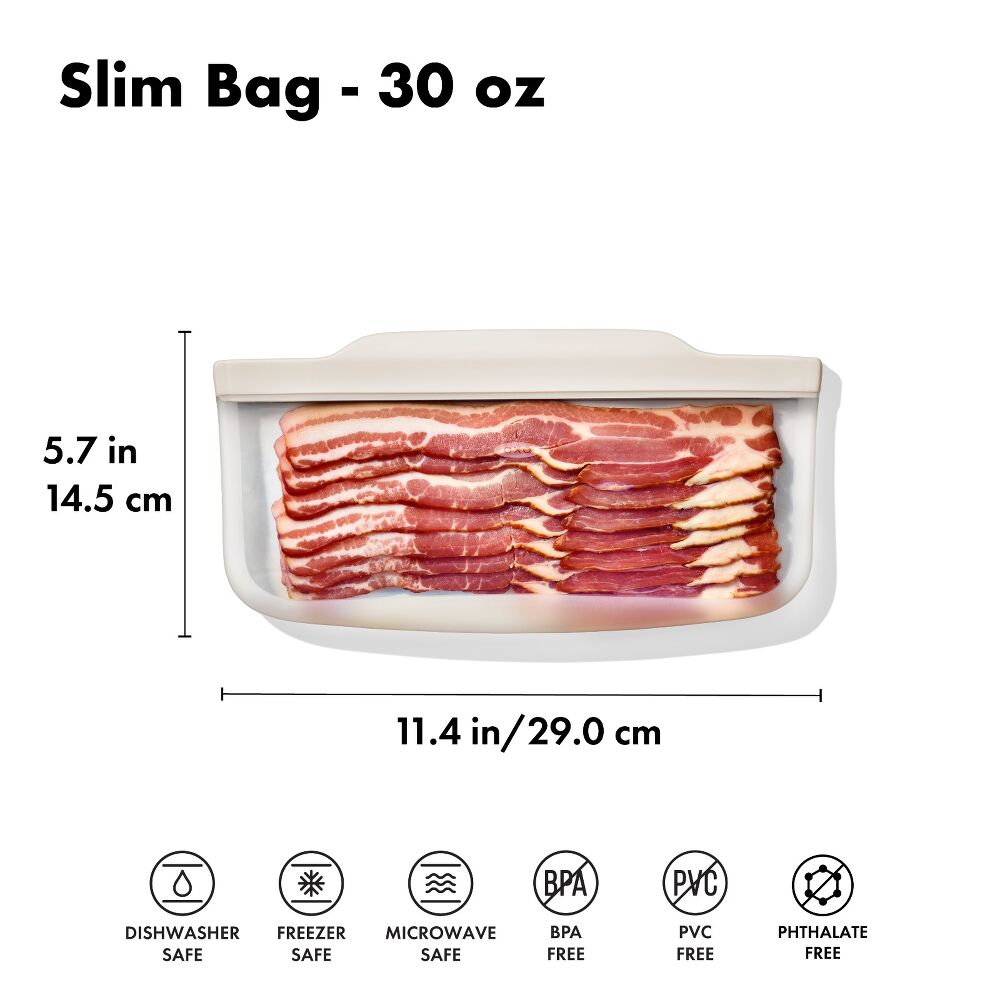 Silicone Reusable Bag - Slim Bag (20 oz) - Oat J6