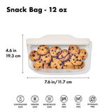 Silicone Reusable Bag - Snack Bag (12 oz) - Oat L6