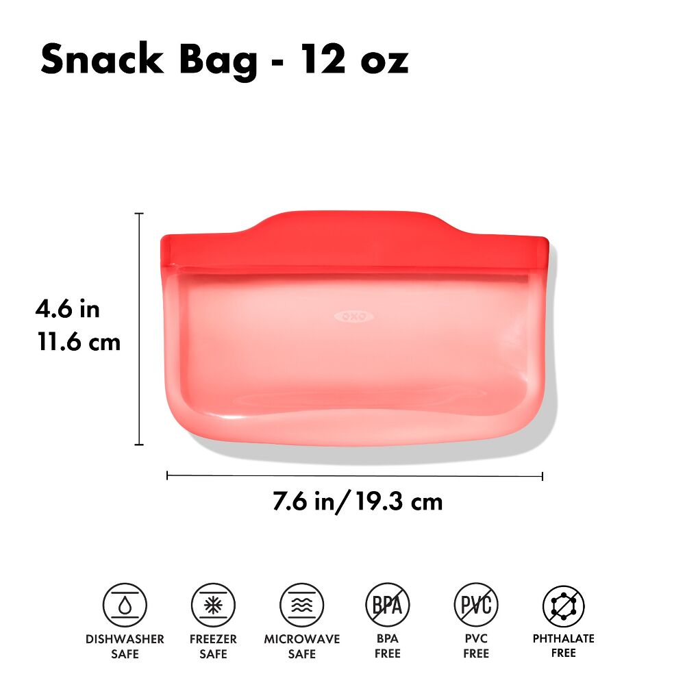 Silicone Reusable Bag - Snack Bag (12 oz) - Watermelon E4