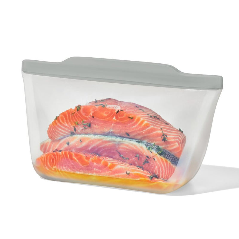 Silicone Reusable Bag  Stand-Up Half Gallon (64 oz) - Fog L4