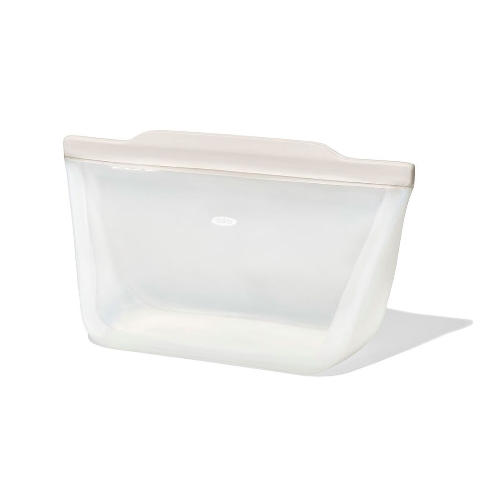 Silicone Reusable Bag - Stand-Up Half Gallon (64 oz) - Oat H0