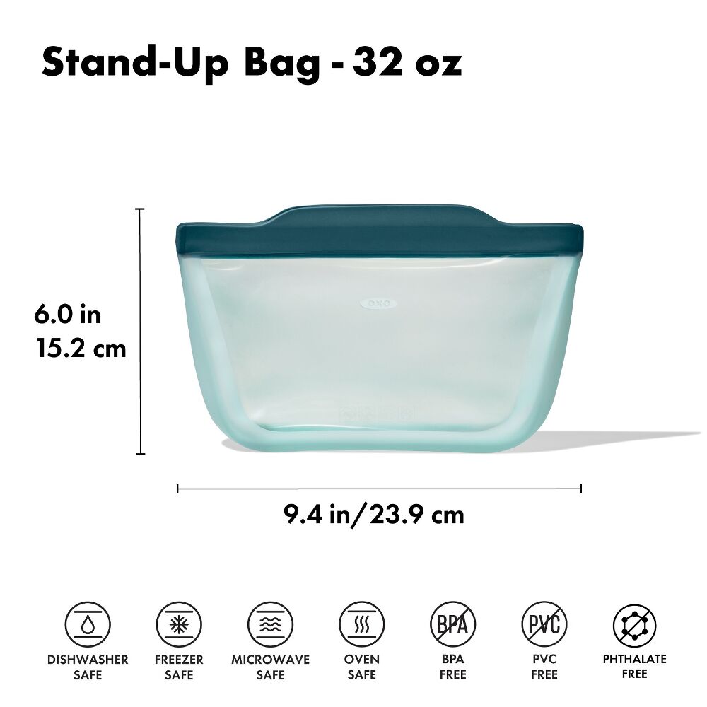 Silicone Reusable Bag - Stand-Up Quart (32 oz) - Lagoon J0