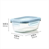 Smart Seal 1.6-Cup Glass Rectangle Container - Arctic Blue C5