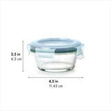 Smart Seal 1-Cup Glass Round Container - Arctic Blue C3