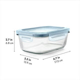 Smart Seal 3.5-Cup Glass Rectangle Container - Arctic Blue M7