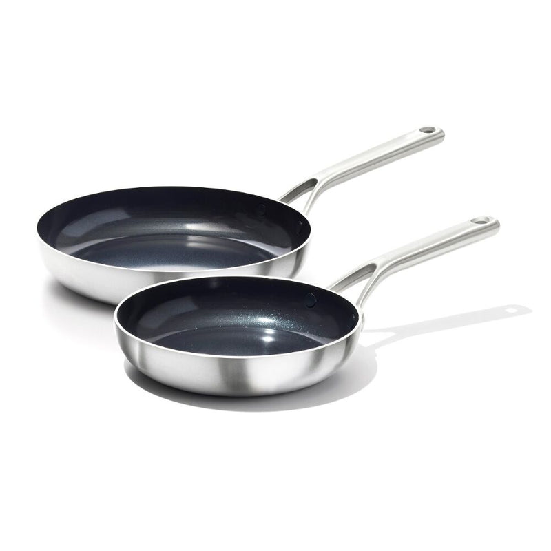 Stainless Steel Mira Series 2 Pack Frypans - Ceramic B6