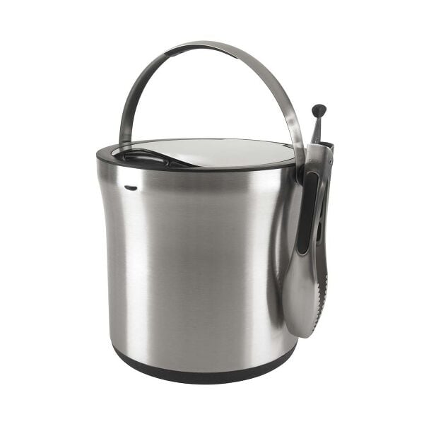 Steel Ice Bucket & Tong Set W4