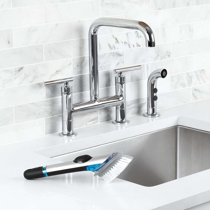 Steel Soap Dispensing Dish Brush S3