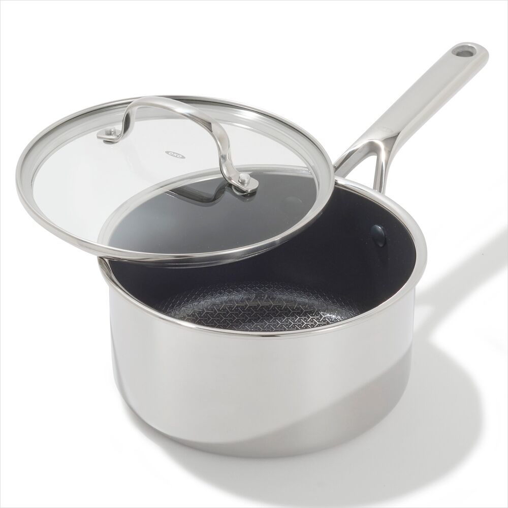 Trident Hybrid Non-Stick Stainless Steel 2.5 Qt Saucepan with Lid J3