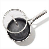 Trident Hybrid Non-Stick Stainless Steel 2.5 Qt Saucepan with Lid J3