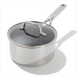 Trident Hybrid Non-Stick Stainless Steel 2.5 Qt Saucepan with Lid J7