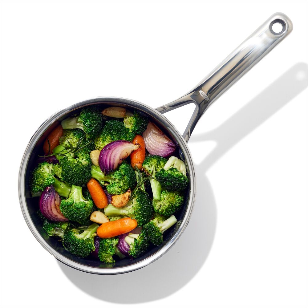 Trident Hybrid Non-Stick Stainless Steel 2.5 Qt Saucepan with Lid J7