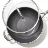 Trident Hybrid Non-Stick Stainless Steel 5 Qt Wok with Lid D0