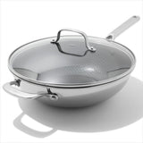 Trident Hybrid Non-Stick Stainless Steel 5 Qt Wok with Lid V7